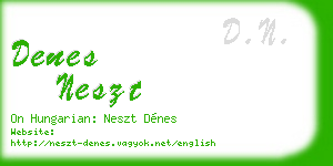 denes neszt business card